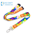 Made in china custom satin fabric thermal transfer colorful printing brand car logo lanyard